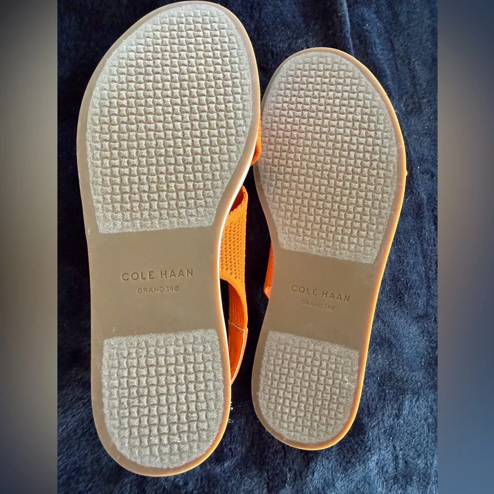 Cole Haan Sandals Orange Mikaela Stitchlite size 8 NWOT - Picture 3 of 11